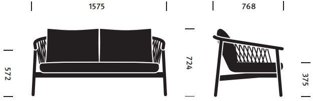 Herman Miller 2-х местный диван из дерева и ткани Crosshatch sun-id-1488065 - Вид №8