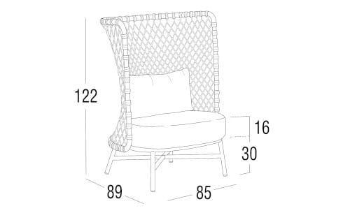 Плетеное кресло с полиэфирной веревкой Roberti Charme ARCH-00035102 - Вид №6
