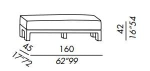 Ткань съемная мягкая скамейка Meridiani ARCH-00120620 - Вид №2