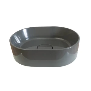 Раковина Mira Oval S накладная 35 см литьевой мрамор цвет графит глянцевый 84376706 STLM-2061552