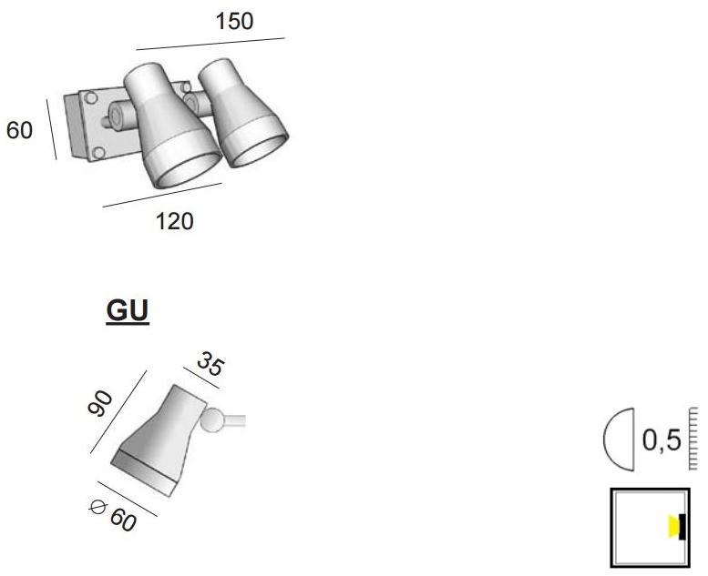 BEL-LIGHTING Регулируемый проектор для улицы из нержавеющей стали Tex 1179.gu.04 - Вид №1