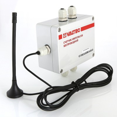 VT.WLR.GSM.2.65.0 Счетчик импульсов c GSM-модемом Valtec 2 канала, автономное питание; IP65  - Вид №1