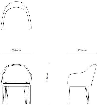 PRADDY Стул из ткани с подлокотниками Beneke Ml204 - Вид №3