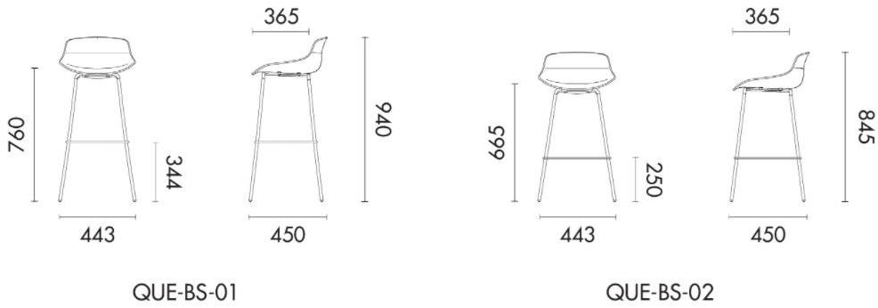 Grado Design Табурет с полипропиленовым корпусом и стальным основанием Queen Que-bs-01/que-bs-02 - Вид №4