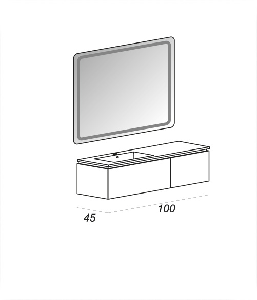 Мебель для ванной CEZARES AVRIL 54401 Bianco Lucido  - Вид №4