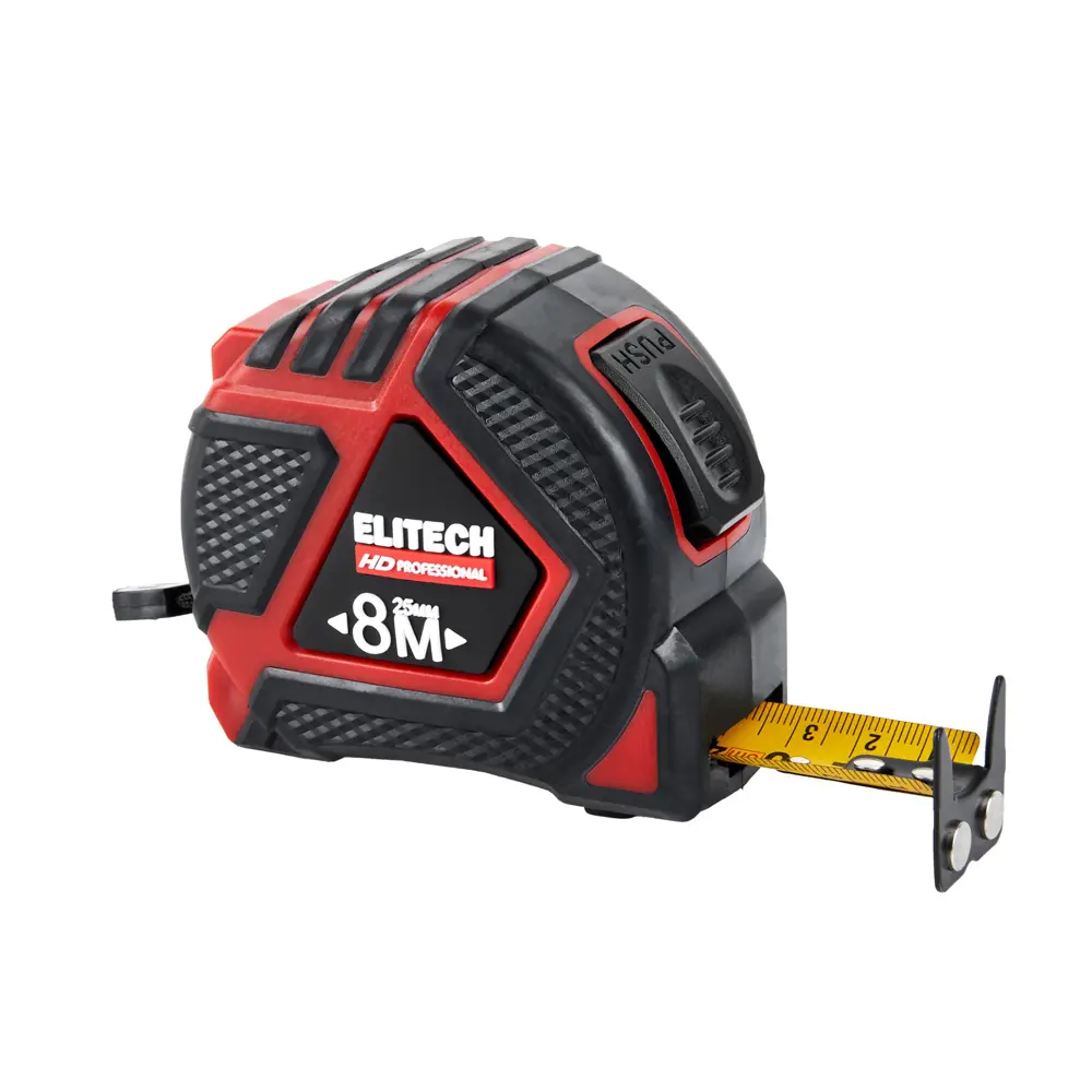 Elitech HD Рулетка измерительная 8 метров с магнитным крючком 89407193 STLM-1579006