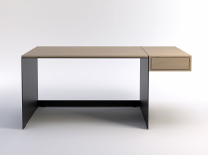 Прямоугольный стол с деревянной столешницей и ящиками