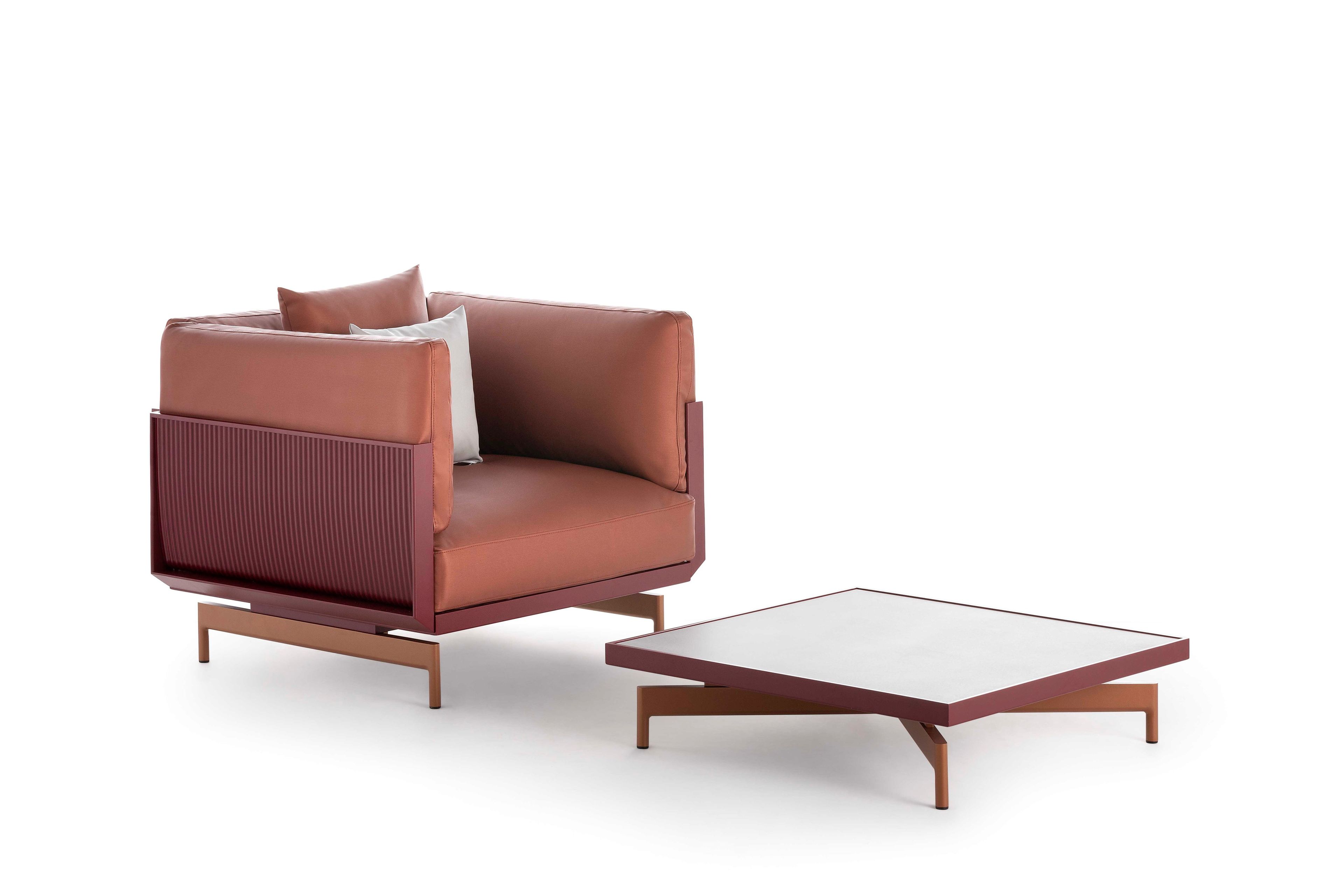 Фарфоровый квадратный садовый столик GANDIABLASCO волны ARCH-00028769 - Вид №2