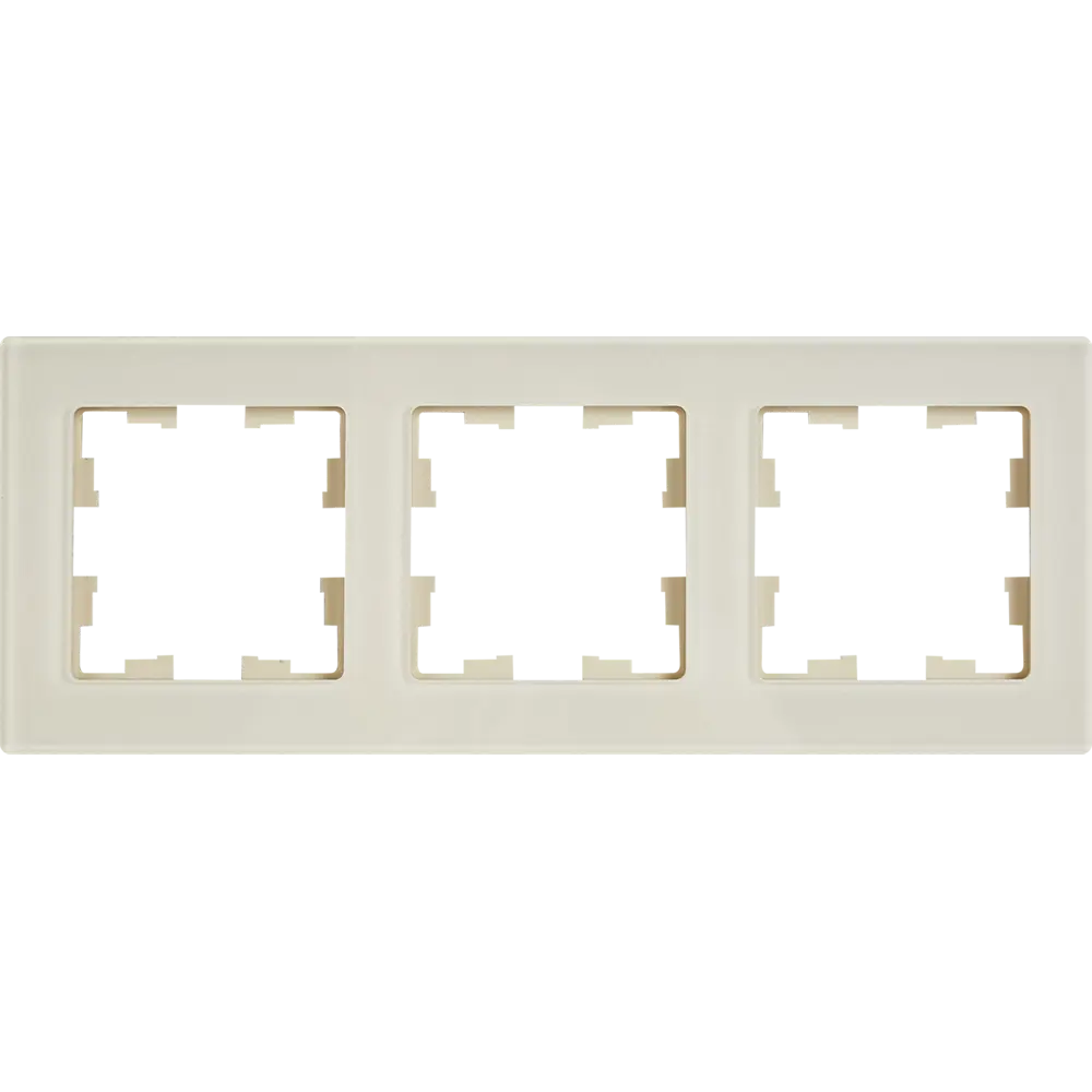 Рамка IEK Brite-3 для розеток и выключателей в ванильном цвете 87761311 STLM-1372858