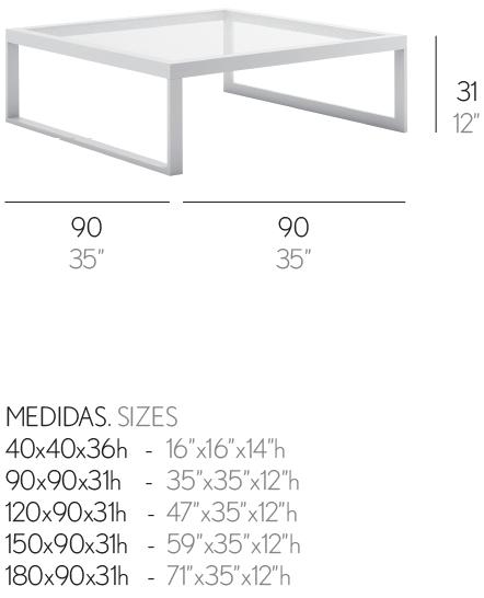 GANDIABLASCO Стол с квадратными салазками из термолакированного алюминия Blau sun-id-1396954 - Вид №5