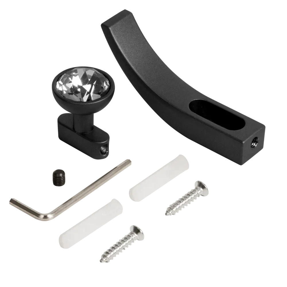 Крючок мебельный Ajax MB-LM/K-004 1.5x7.1x3.7 см цвет черный STLM-2103629 - Вид №2