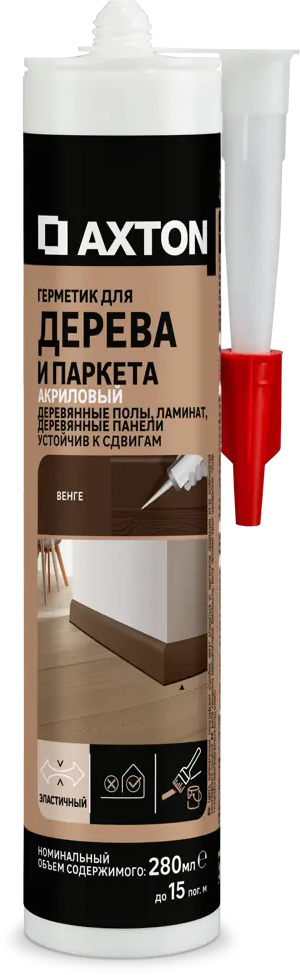 Акриловый герметик Axton для дерева с оттенком венге 280 мл 85272182