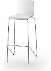 rosconi Высокий штабелируемый табурет из фанерованной древесины со спинкой Aticon