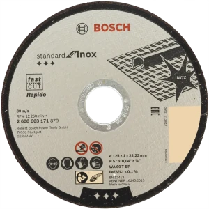 Диск отрезной по нержавеющей стали тип 41 Bosch Professional 2608603171 125x22.2x1 мм 80158959 STLM-2140670
