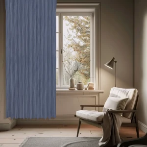 Штора на ленте со скрытыми петлями Полоса 200x280 см цвет голубой