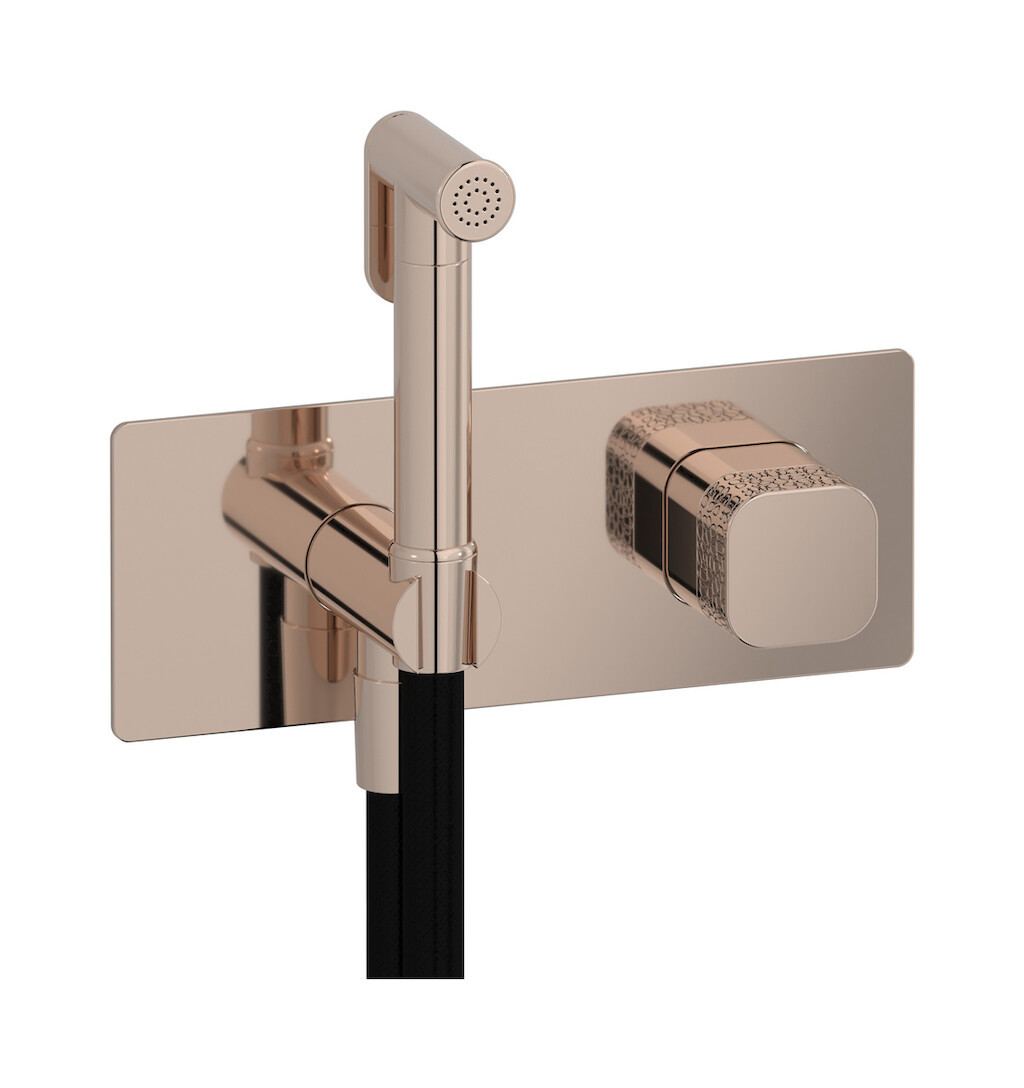 Внешние части гигенического душа со смесителем. WE ARE IB eo706rs_2 Rose Gold Elio