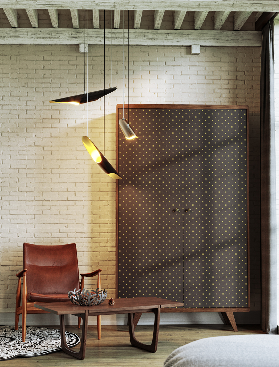 Шкаф распашной двухдверный дуб венге Thimon THE IDEA  210345 Венге;черный  - Вид №2