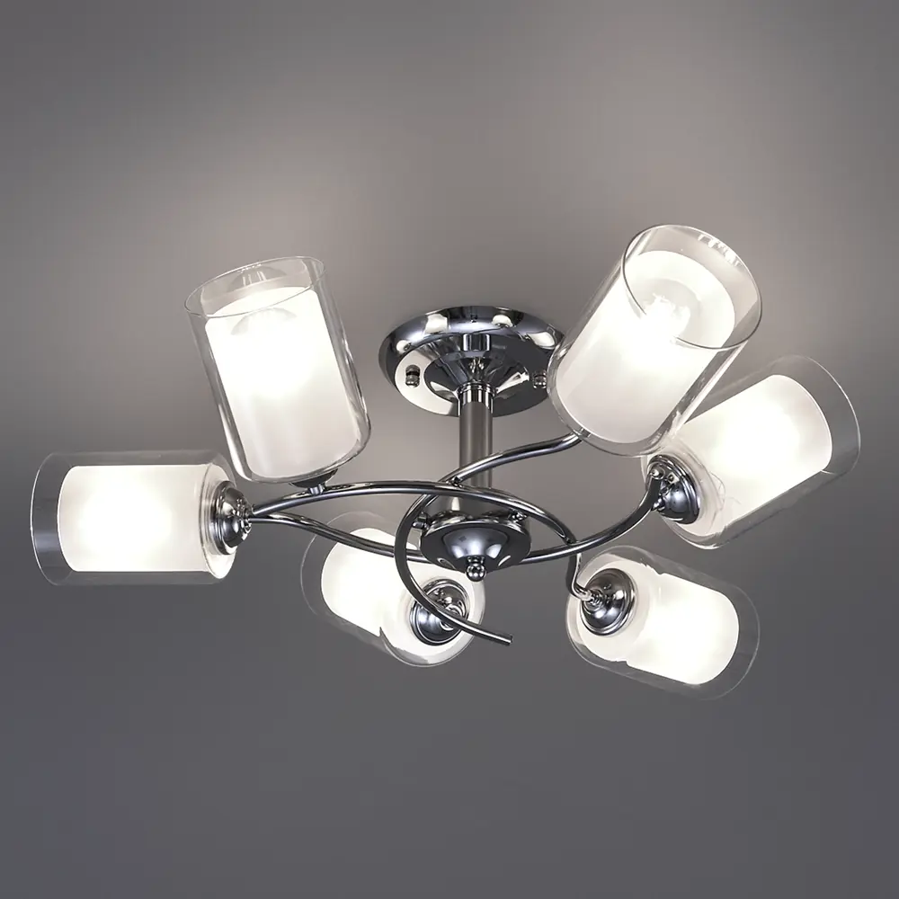 Люстра потолочная JLIGHT RIFT 6 ламп 28 м², цвет хром 84534221 STLM-2077417  - Вид №3