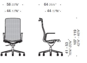 Сетчатый регулируемый по высоте офисный стул с колесами ESTEL GROUP ARIA ARCH-00042419 - Вид №6