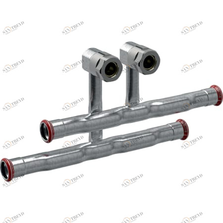 GEBERIT 24046 Комплект крестовин Geberit Mapress из углеродистой стали для подключения радиатора к подающему и обратному трубопроводу, с резьбовым соединением с цанговым кольцом под евроконус 