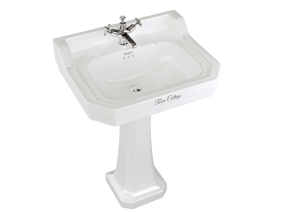 Прямоугольный умывальник из стекла на колонне Burlington На заказ ARCH-00060757 - Вид №1