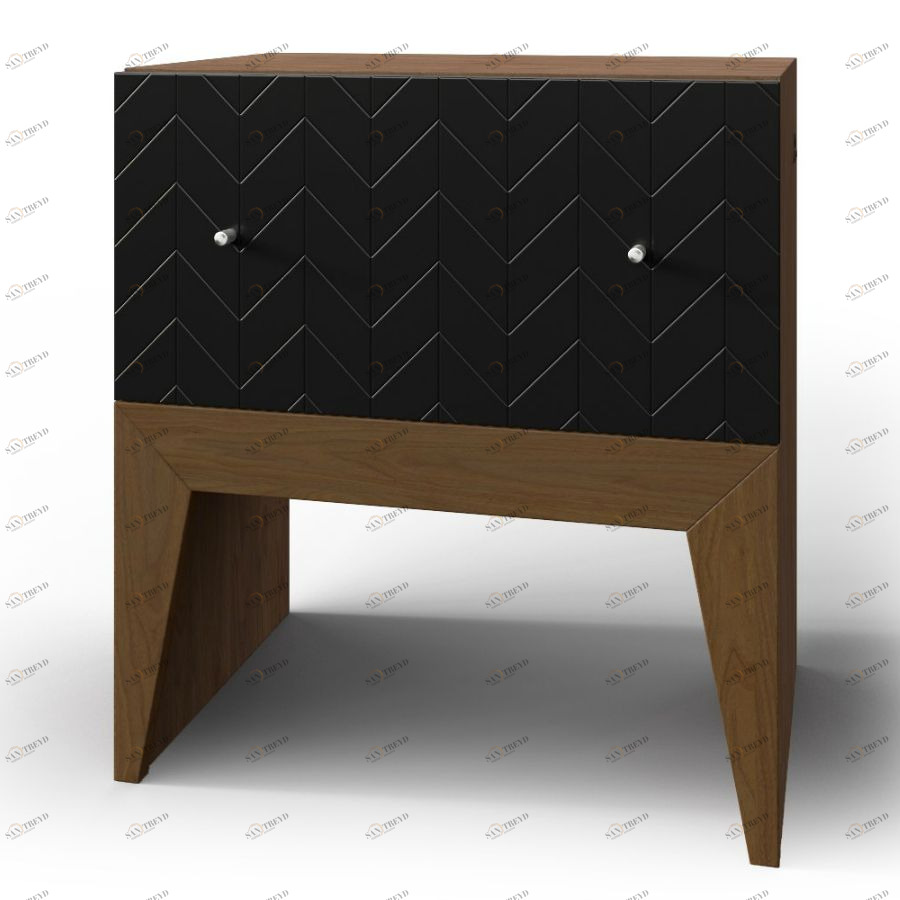 Тумба Still, 1 ящик, темная, рисунок елка BraginDesign BR0268Ч