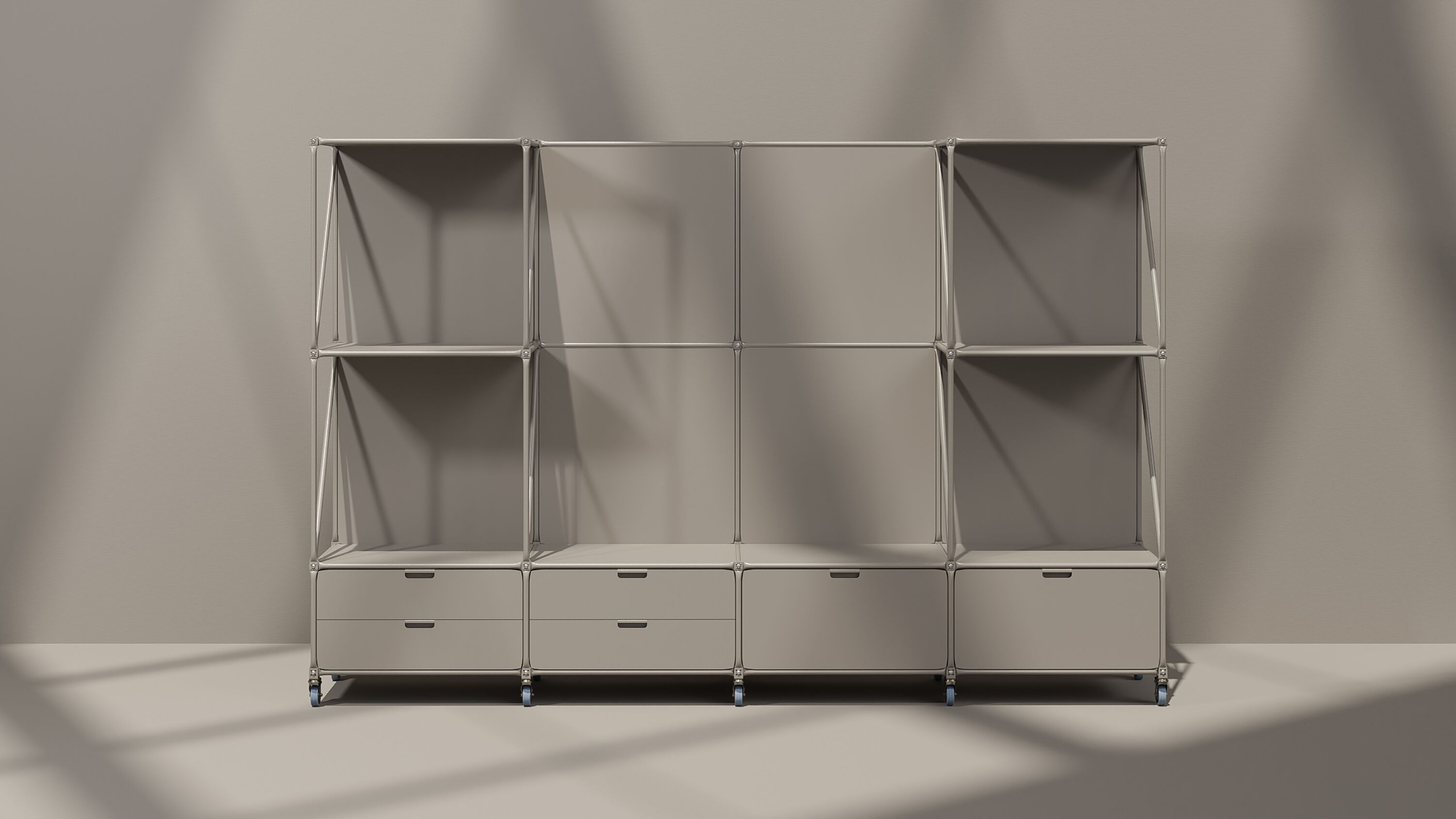 Металлический мобильный офисный перегородка на колесах System 180 Colourful Structures ARCH-00022118