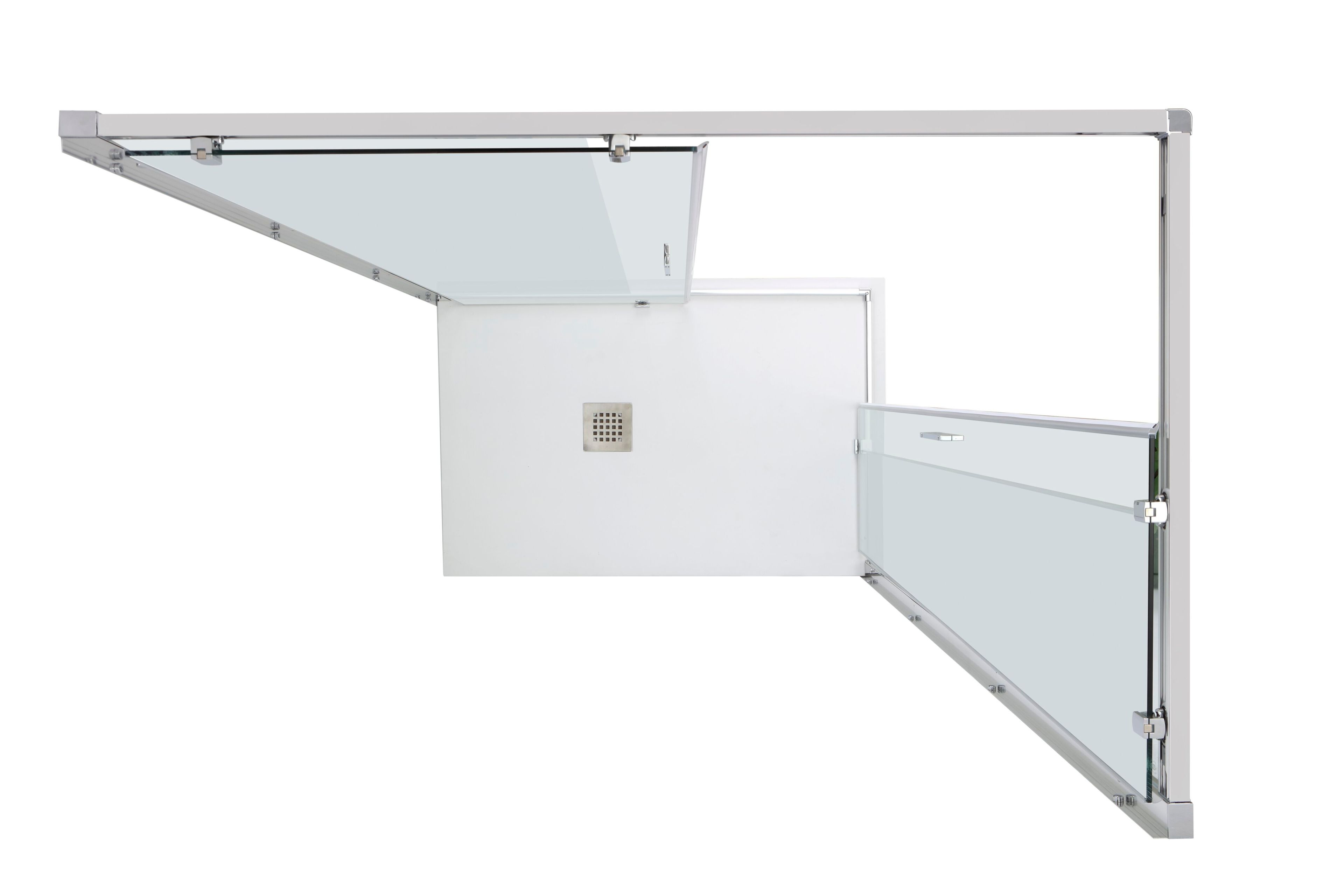 Алюминиевая и стеклянная угловая душевая кабина TAMANACO QUICK ARCH-00003570