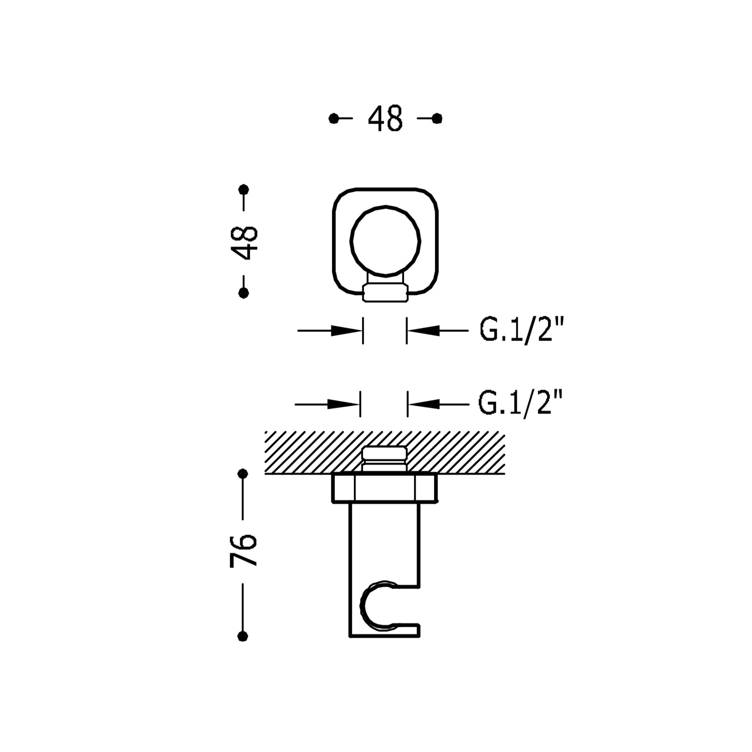 Стационарная опора с подачей воды для ручного душа и шланга-20018201OM TRES RICAMBI - Вид №1