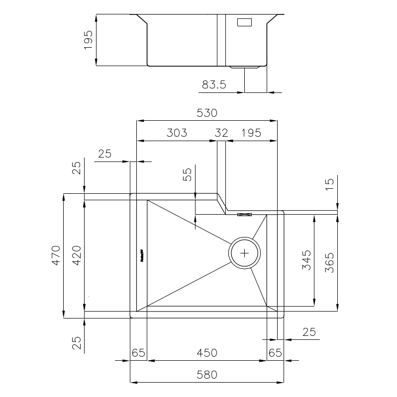 1403800 Мойка GK 1403 800 Fosterspa  - Вид №1
