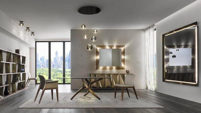 Reflex Овальный обеденный стол из дерева и стекла Fili d'erba sun-id-1449416 - Вид №1