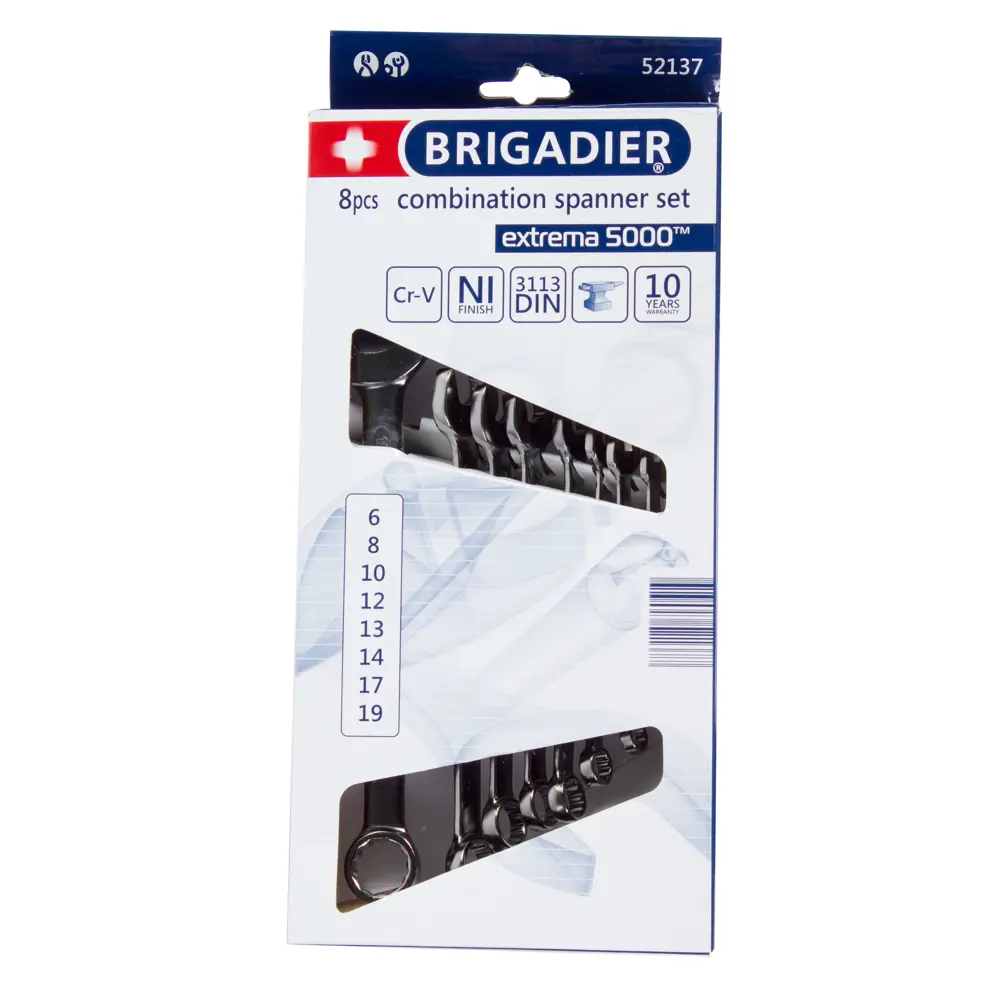 Набор комбинированных ключей Brigadier 6-19 мм, 8 шт ARCHIMEDES STLM-2209986 - Вид №1