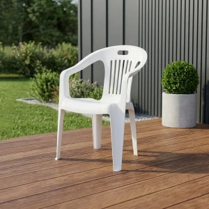 Кресло садовое Стандарт пластик групп Комфорт-1 53.9x53.7x78.4 см пластик цвет белый