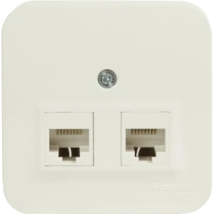 Розетка компьютерная двойная накладная Schneider Electric Blanca RJ45 UTP cat 5e без заземления цвет белый 86720944 STLM-2191125