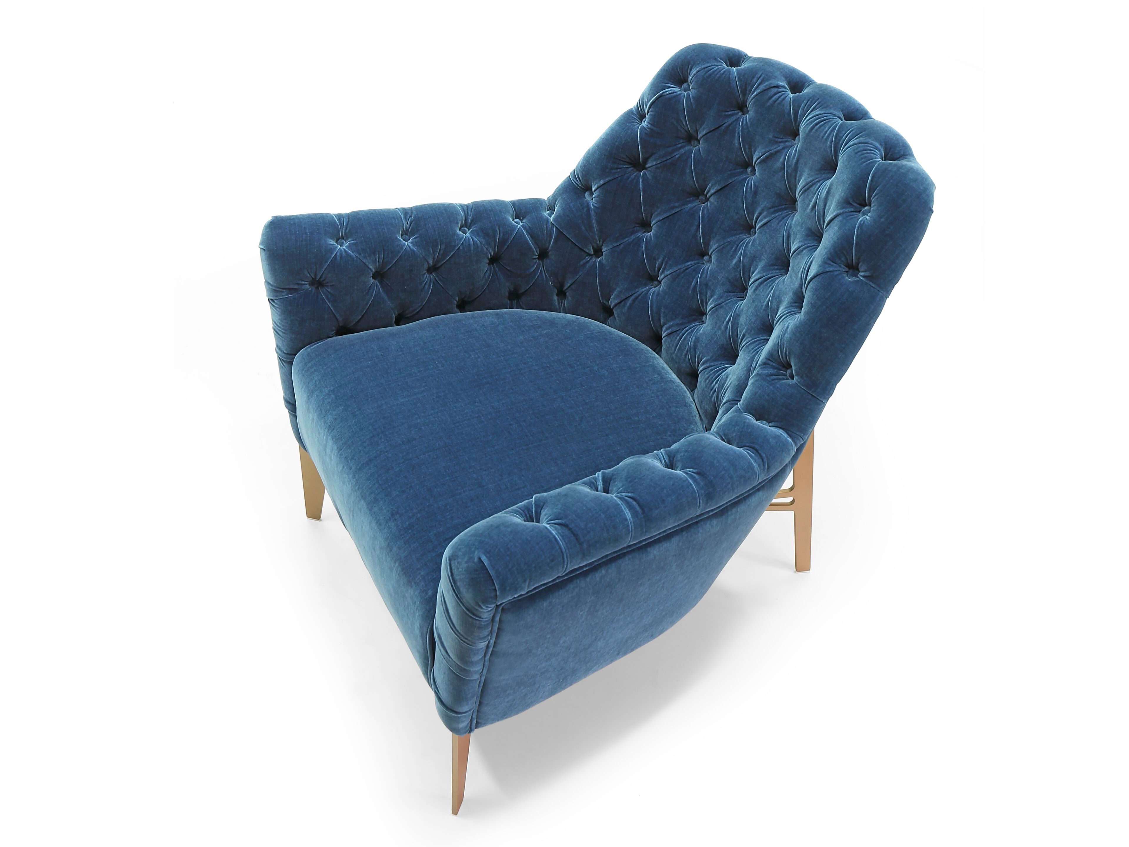 Бархатное кресло с подлокотниками Borzalino EVE CAPITONNÉ ARCH-00087841