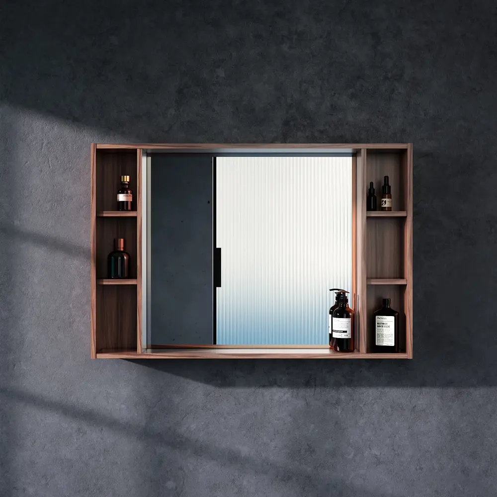 88698291 Зеркало для ванной AM.PM Stern с полкой 105x70 см цвет орех STLM-0994585 - Вид №1