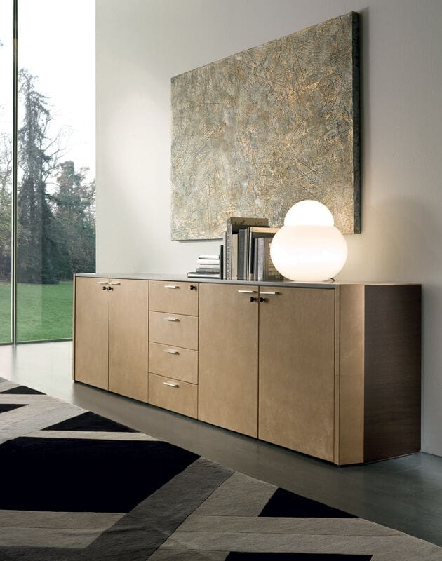 Кожаный деревянный низкий офисный шкаф i 4 Mariani De_Symetria ARCH-00066574 - Вид №3