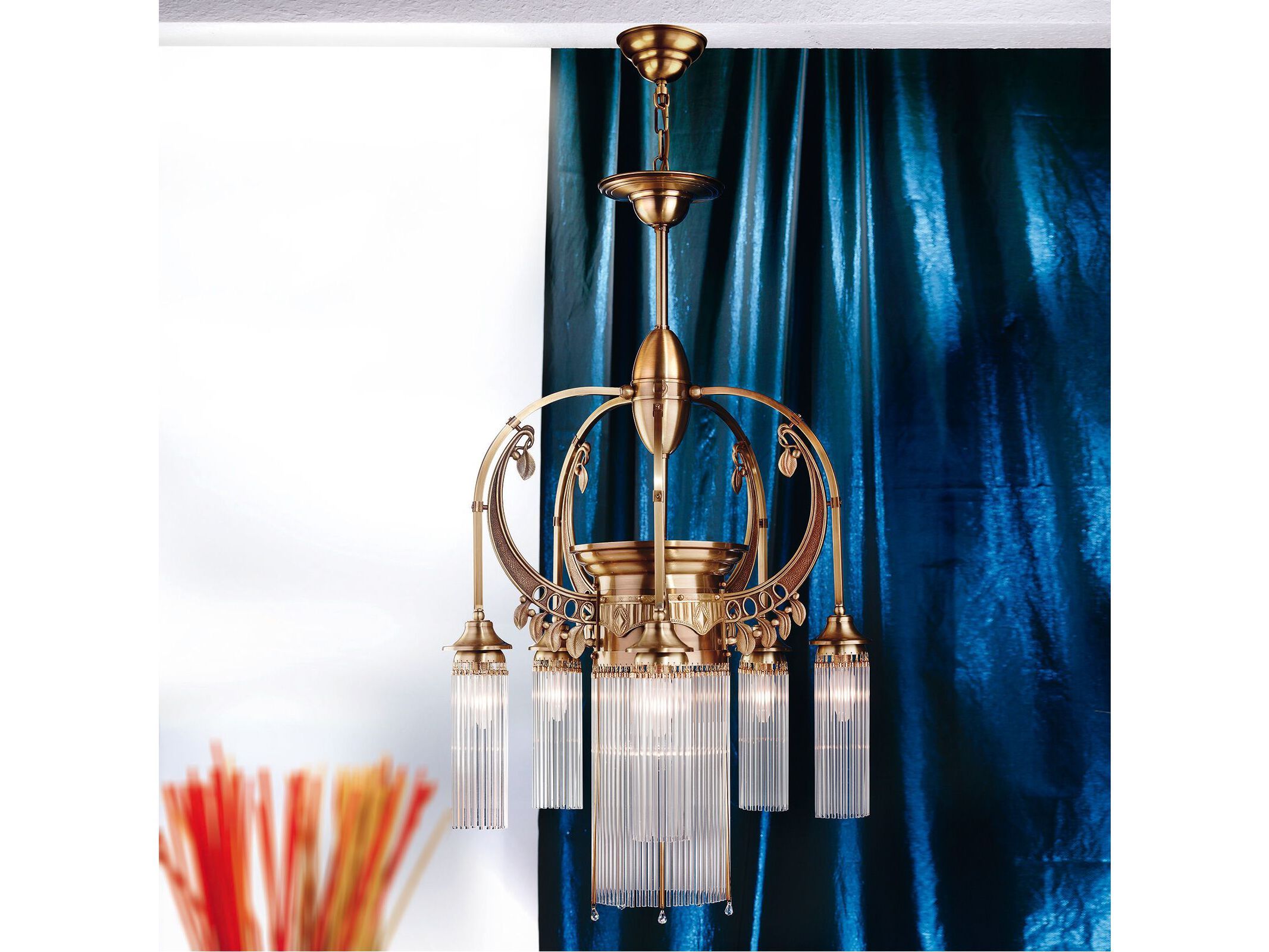 Люстра из латуни и стекла Orion ARCH-00120380