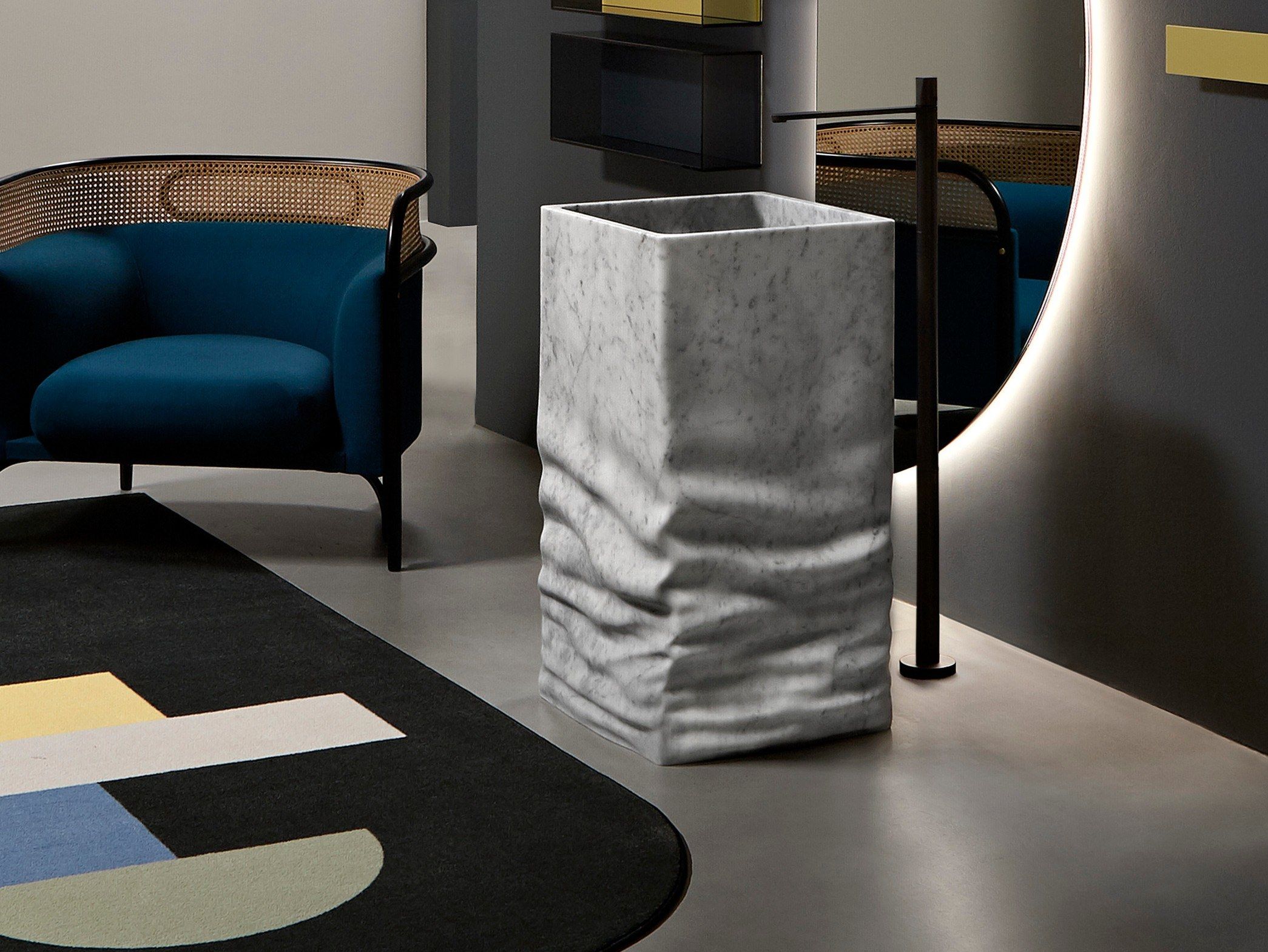 Каррарский мрамор квадратный отдельно стоящий умывальник Antoniolupi OSSIMORO ARCH-00146445