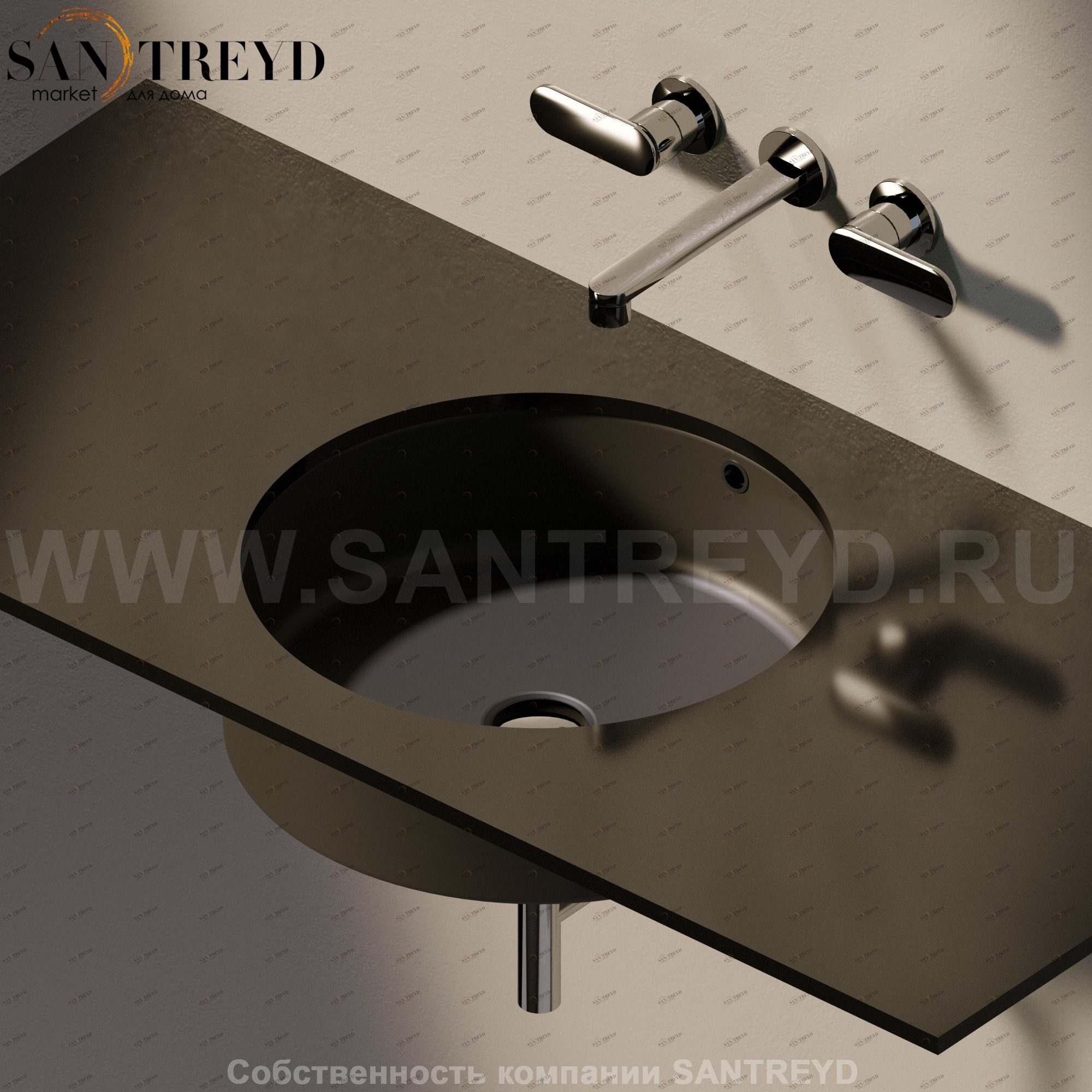 50577006 Накладная раковина под столешницу  круглая Ceramica Flaminia Twin