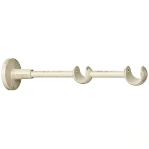 Держатель двухрядный комбинированный открытый 20/20 мм, белый антик