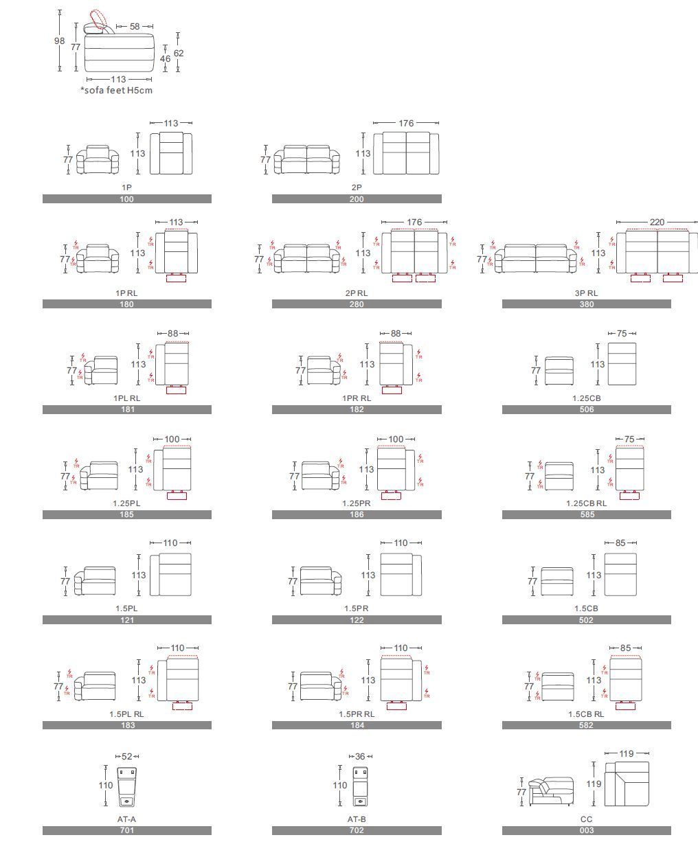 3-местный кожаный диван с откидной спинкой CAMPO DE' FIORI 5362 ARCH-00034478 - Вид №7