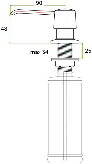 Встраиваемый дозатор ZorG Inox ZR-20 STEEL для жидкого мыла, сталь - Вид №1