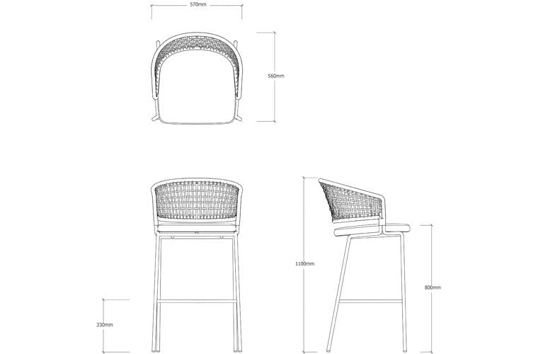 Высокий садовый стул TRIBÙ CTR ARCH-00068234 - Вид №4