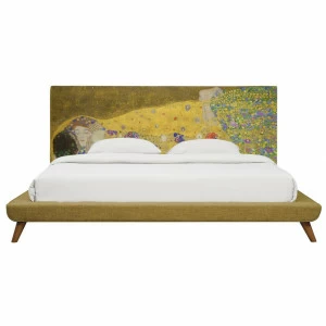 Кровать двуспальная 160х200 желтая The Kiss ICON DESIGNE ДИЗАЙНЕРСКИЕ 096844 Желтый;коричневый;разноцветный