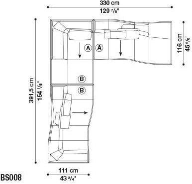B&B Italia Модульный угловой диван из ткани Bend sun-id-1444225 - Вид №30