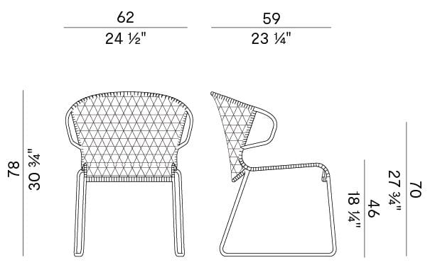 Штабелируемое кресло для садовых саней из морской веревки Potocco Парусный спорт ARCH-00018140 - Вид №2