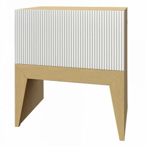 Тумбочка прикроватная с ящиком и рисунком "Полоска" Still New BRAGIN DESIGN  256444 Белый