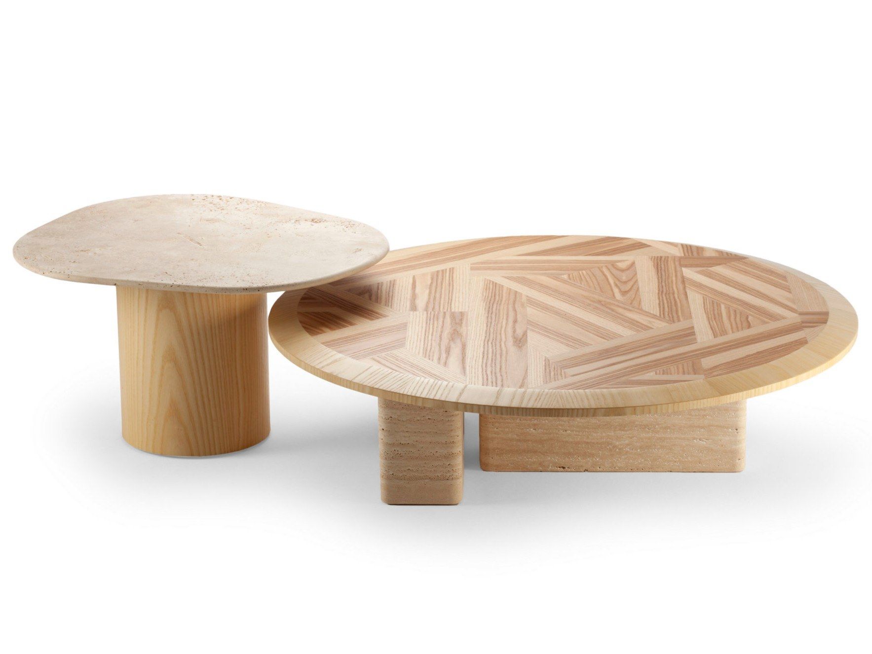Набор журнальных столиков из ясеня и травертина DOOQ L'anamour ARCH-00064764 - Вид №7