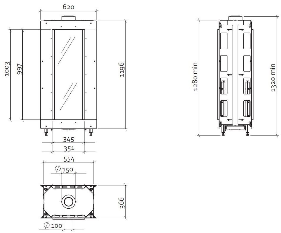 Stûv Двусторонний газовый настенный камин Tulp sun-id-1352114 - Вид №1
